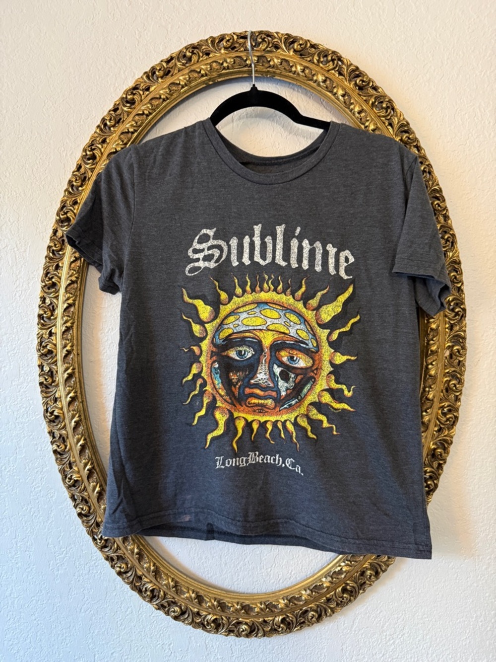 Sublime Women's Charcoal Short Sleeve Graphic Tee - Sun Design